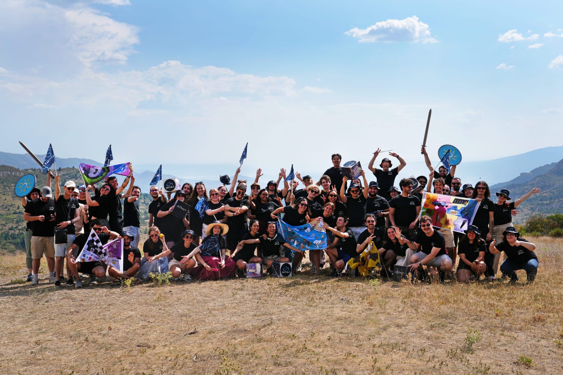 The studio's volunteers together on the annual trip